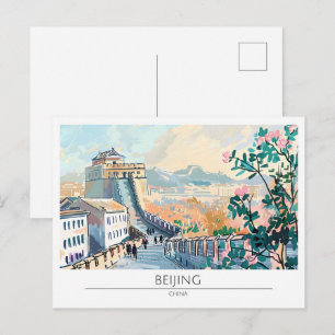 Cartão Postal Arte de Viagem Antigo Pequim China