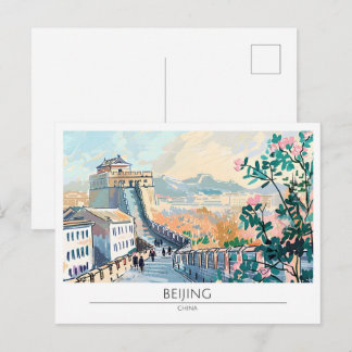 Cartão Postal Arte de Viagem Antigo Pequim China