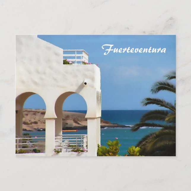 Cartão Postal Arte de Viagem Costeiro de Fuerteventura (Frente)