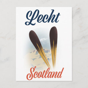 Cartão Postal Arte de viagem de pôster de esqui Lecht Escócia