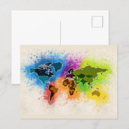 Cartão Postal Arte de Viagem de Vacinação da Geografia do Mapa M