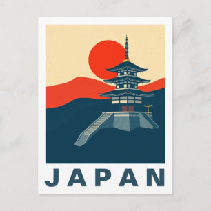 Cartão Postal Arte de Viagem Japão Pagode Templo