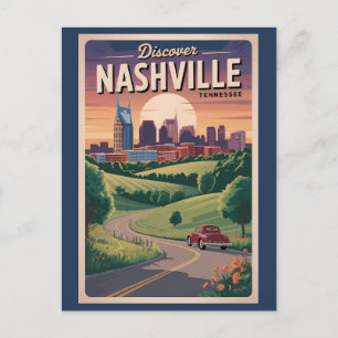 Cartão Postal Arte de Viagem pela Estrada Sul de Nashville Tenne