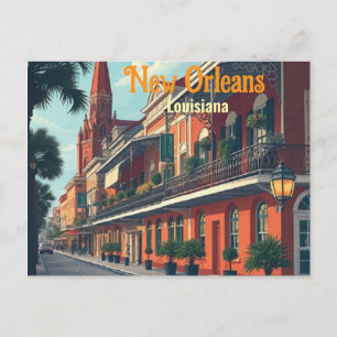 Cartão Postal Arte de Viagem Personalizado Nova Orleans Louisian