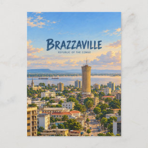 Cartão Postal Arte de Viagem Pintura de Brazzaville