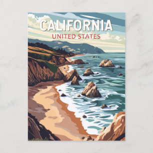 Cartão Postal Arte de Viagem Vintage Califórnia