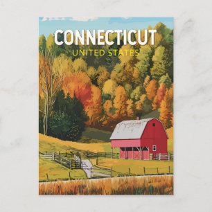 Cartão Postal Arte de Viagem Vintage Connecticut