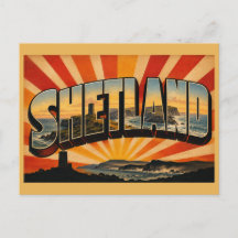 Arte de Viagem Vintage das Ilhas Shetland Escócia