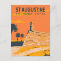 Arte de viagem vintage de St Augustine Flórida