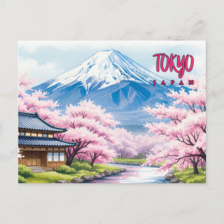 Cartão Postal Arte de Viagem Vintage de Tóquio Japão