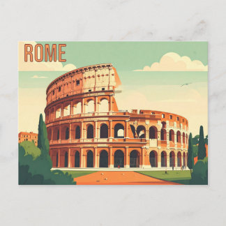 Cartão Postal Arte de Viagem Vintage do Colosseu de Roma