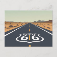 Arte de Viagem Vintage Estrada 66 Deserto