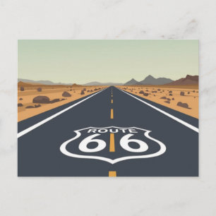 Cartão Postal Arte de Viagem Vintage Estrada 66 Deserto