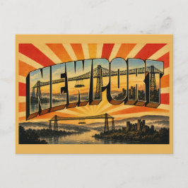 Cartão Postal Arte de Viagem Vintage Newport País de Gales