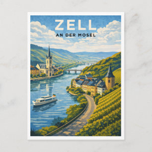 Cartão Postal Arte de Viagem Vintage Zell Alemanha