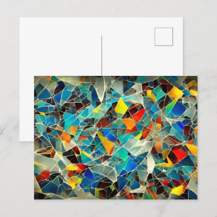 Cartão Postal Arte de vidro quebrada por abstrato