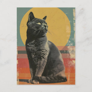Cartão Postal Arte de Vintagem de Cat Shorthair Britânica