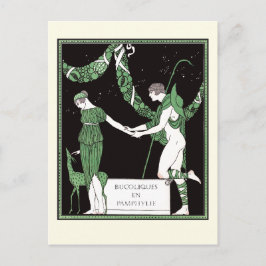 Cartão Postal Arte Deco Ilustração Barbier Bucoliques Pamphylie