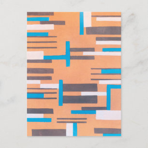 Cartão Postal Arte Deco Jazz Pochoir Vintage, Padrão Geométrico