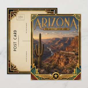 Cartão Postal Arte Deco Vintage da Era de Ouro do Arizona