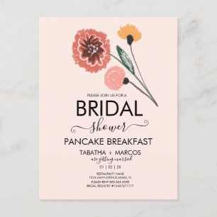 Cartão Postal Arte Desenhada à Mão com Flores Selvagens para Chá