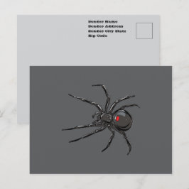 Cartão Postal Arte Desenho Original Aranha Viúva Negra