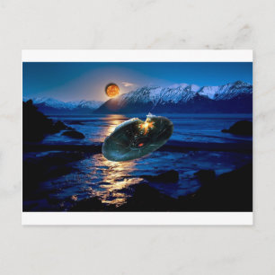 Cartão Postal ARTE DIGITAL DE DISCO Voador OVNI