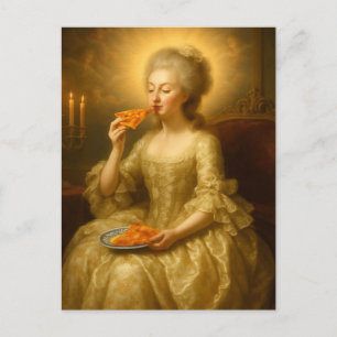 Cartão Postal Arte Digital Marie Comendo Pizza