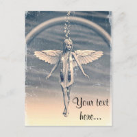 Arte do Arco-íris do Anjo Guardião Vintage