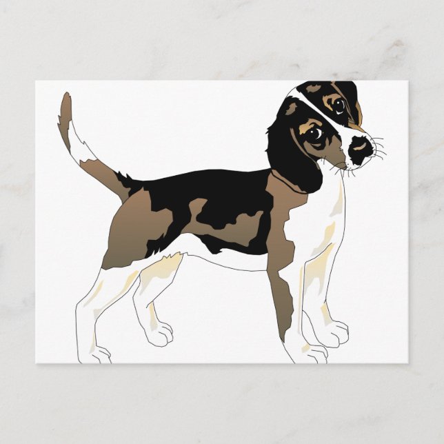 Cartão Postal arte do beagle 2 (Frente)