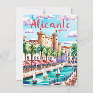 Cartão Postal Arte do Cartão-postal de Viagem Alicante