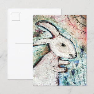 Cartão Postal Arte do coelho primitiva