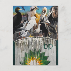 Cartão Postal Arte do Desastre de Óleo da Linguagem das Aves