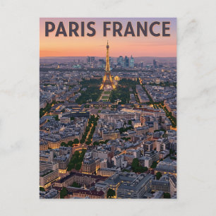 Cartão Postal Arte do horizonte de Paris França Mid-Century Mode
