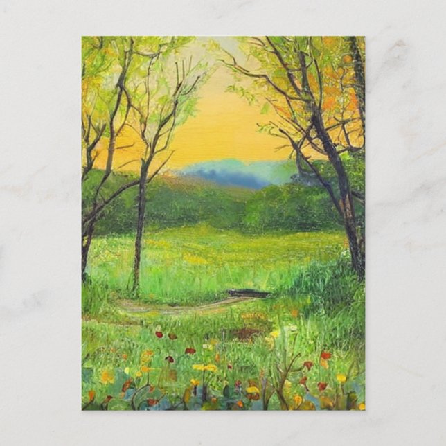 Cartão Postal Arte do Início da Primavera (Frente)