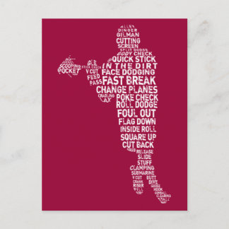 Cartão Postal Arte do Jogador de Lacrosse