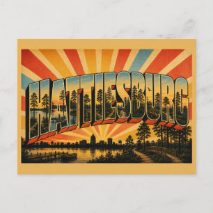 Cartão Postal Arte do Lago Pine Forest Hattiesburg Mississippi