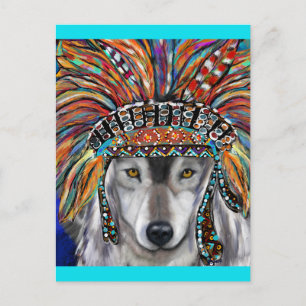 Cartão Postal Arte do Lobo Cinzento