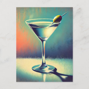 Cartão Postal Arte do Martini I Love The Blues de Meados do Sécu