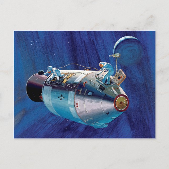 Cartão Postal Arte do Módulo de Comando e Serviço Apollo 15 da N (Frente)