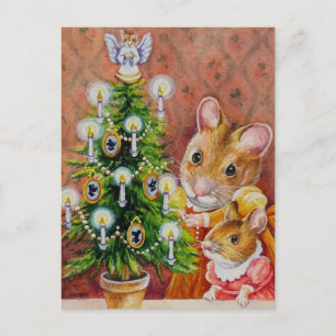 Cartão Postal Arte do Mouse de Triagem de Árvore de Natal Dicke