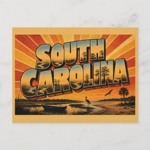 Cartão Postal Arte do Pântano Salgado do Lowcountry da Carolina