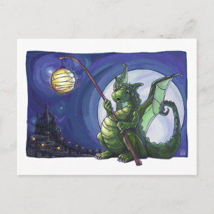 Cartão Postal Arte do Relógio do Dragão