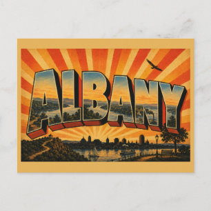 Cartão Postal Arte do Vale do Rio Hudson em Albany Nova York