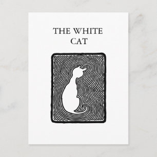 Cartão Postal Arte do vetor preto e branco O modelo de Gato Bran