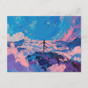 Cartão Postal Arte do Yoga: Beleza Equilibrada (Pintura a Óleo n
