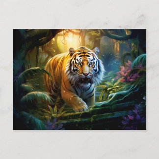 Cartão Postal Arte do Zodíaco Chinês do Majestoso Tigre