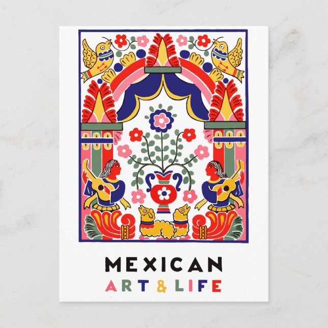 Cartão Postal arte e vida mexicana (Frente)