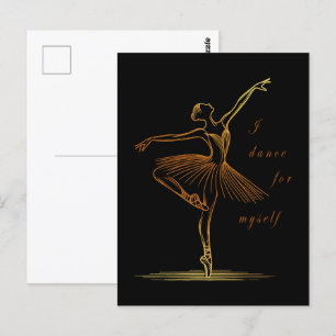Cartão Postal Arte Elegante de Ballerina - Eu Danço Por Mim Mesm