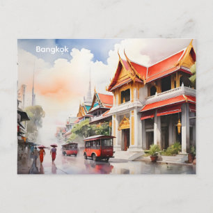 Cartão Postal arte em aquarela de Banguecoque